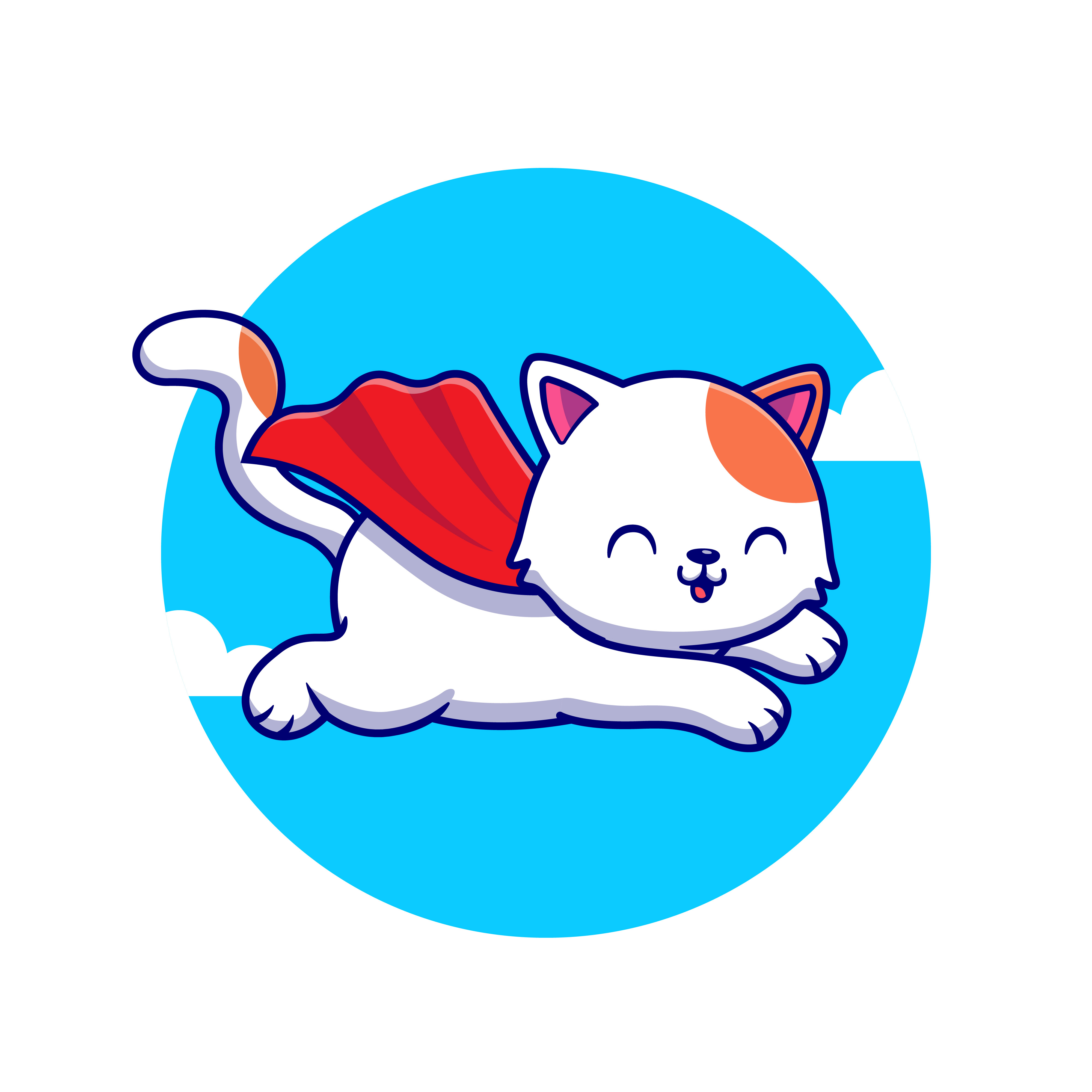 Supergatito volando por la ciudad